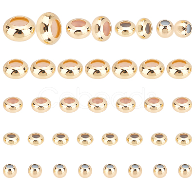 PandaHall Elite 48Pcs 4 Style Brass Beads KK-PH0004-85-1