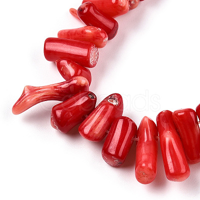 Dyed Chips Synthetic Coral Beads Strands X-CORA-Q026-01A-1