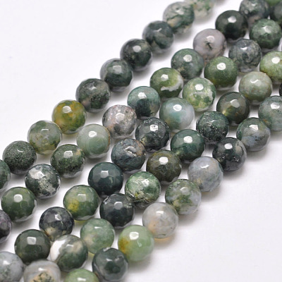 Natural Moss Agate Beads Strands X-G-F350-8mm-1