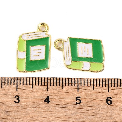 Golden Plated Alloy Enamel Pendants X-ENAM-Z017-12G-02-1