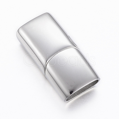 Tarnish Resistant Smooth 304 Stainless Steel Magnetic Clasps with Glue-in Ends STAS-H402-29P-1