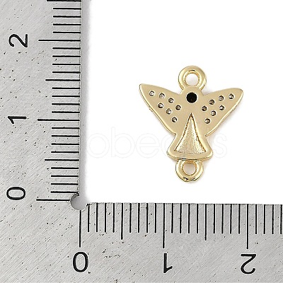 Brass Clear & Black Cubic Zirconia Connector Charms KK-I719-30G-1