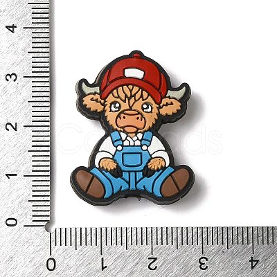 Overalls Red Hat Calf Cartoon Cowboy Silicone Focal Beads SIL-M006-03A-1