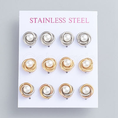 304 Stainless Steel Stud Earrings EJEW-F246-02-1