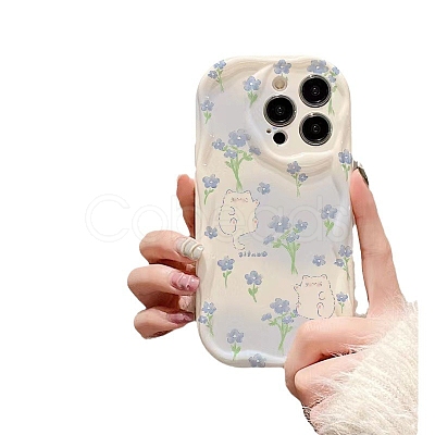 Tulip Cat Pattern TPU Plastic Mobile Phone Cover PW-WGD8F46-11-1