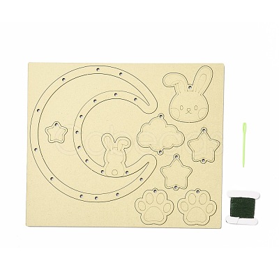 DIY Moon & Rabbit Wind Chime Making Kits DIY-A029-01-1