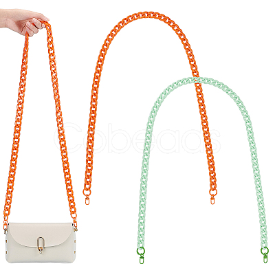 WADORN 2Pcs 2 Colors Acrylic Curban Chain Bag Straps FIND-WR0008-64-1