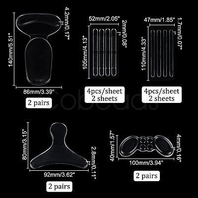 AHADEMAKER 6 Pairs Silicone Heel Grips AJEW-GA0005-26-1