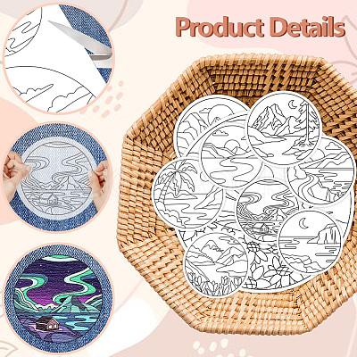 4 Sheets 11.6x8.2 Inch Stick and Stitch Embroidery Patterns DIY-WH0455-201-1