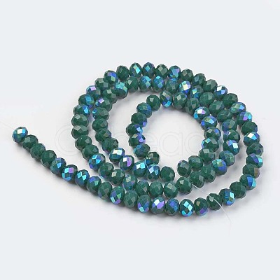 Electroplate Opaque Solid Color Glass Beads Strands EGLA-A034-P1mm-L06-1