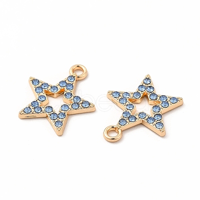 Rack Plating Eco-friendly Alloy Rhinestone Pendants FIND-A025-20G-02-1