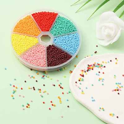 5950Pcs 7 Colors 12/0 Opaque Color Glass Seed Beads SEED-YW0001-77-1