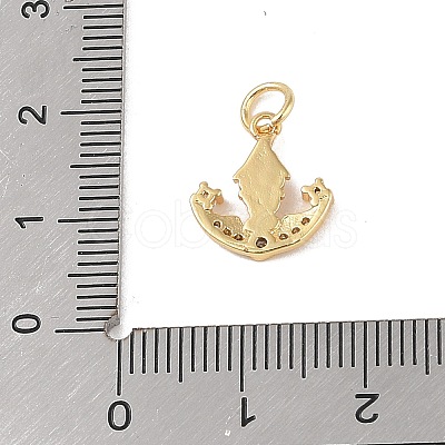 Brass Micro Pave Clear Cubic Zirconia Charms KK-E111-32I-G-1