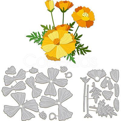 Flower Carbon Steel Cutting Dies Stencils DIY-WH0309-1387-1