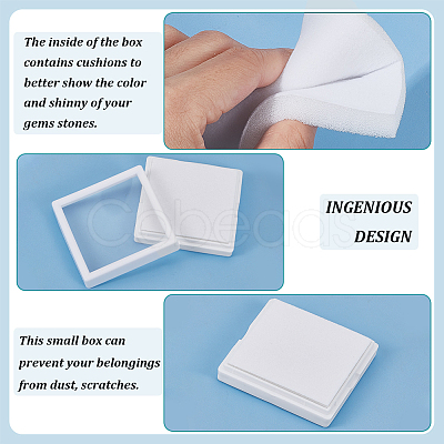 BENECREAT 6Pcs 2 Styles Square Plastic Loose Diamond Storage Boxes CON-BC0007-16-1