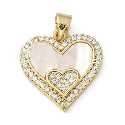 Brass Micro Pave Cubic Zirconia Pendants KK-Q808-14G-1