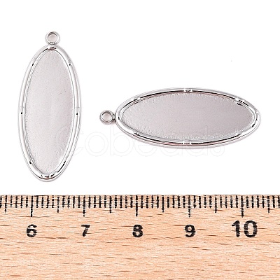 Non-Tarnish 304 Stainless Steel Pendant Cabochons Settings STAS-A070-45P-1