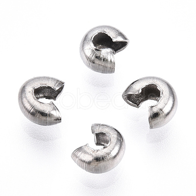 Non-Tarnish 304 Stainless Steel Crimp Beads Covers STAS-S117-011B-1