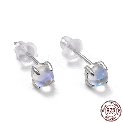 Anti-Tarnish 925 Sterling Silver Stud Earrings EJEW-M202-01-1