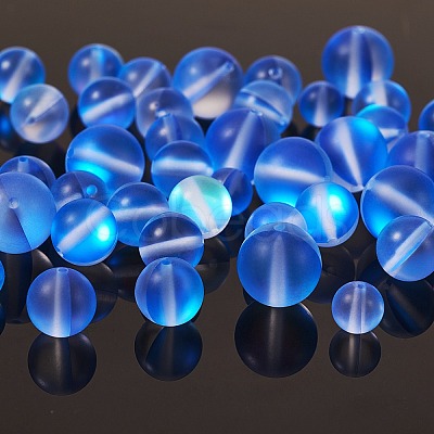 Synthetic Moonstone Beads Strands G-SZ0001-86C-1