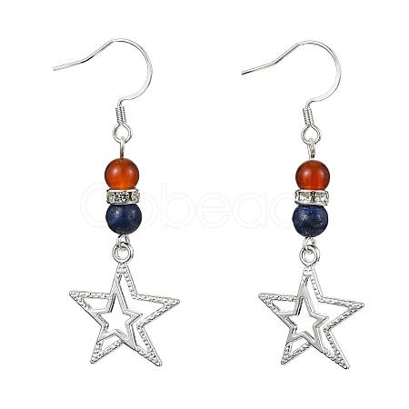 Tibetan Style Alloy Star Dangel Earrings EJEW-TA00318-1