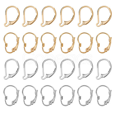 24Pcs 4 Styles Brass Leverback Earring Findings KK-SZ0001-49-1