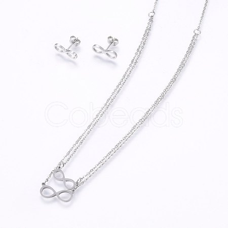 304 Stainless Steel Jewelry Sets SJEW-O090-35P-1
