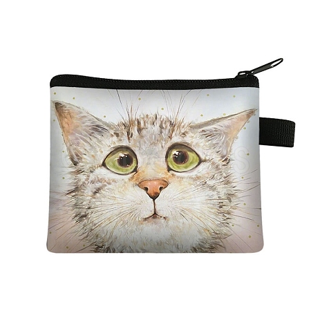 Cute Cat Polyester Zipper Wallets ANIM-PW0002-28Q-1