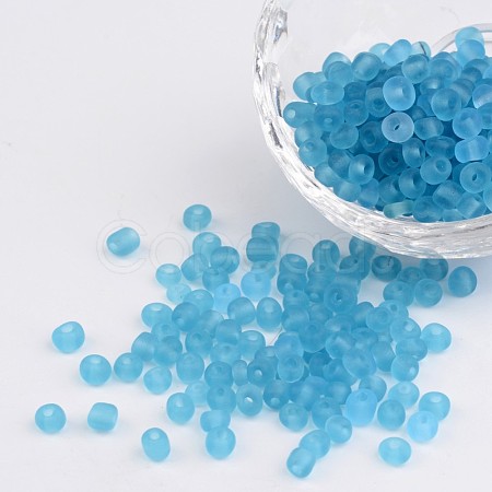 6/0 Frosted Round Glass Seed Beads X-SEED-A008-4mm-M3-1