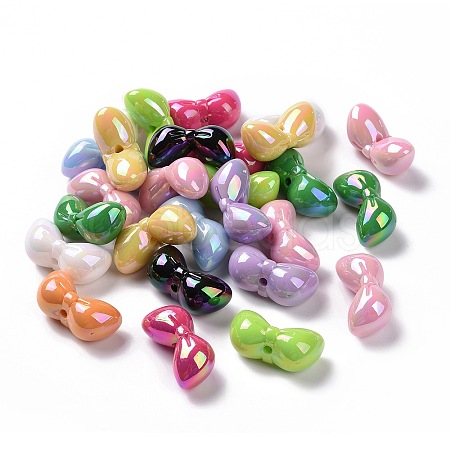 Opaque Acrylic Imitation Shell Beads OACR-P011-04G-1