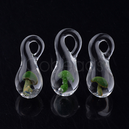 Handmade Lampwork Glass Pendants X-LAMP-Q028-11C-1