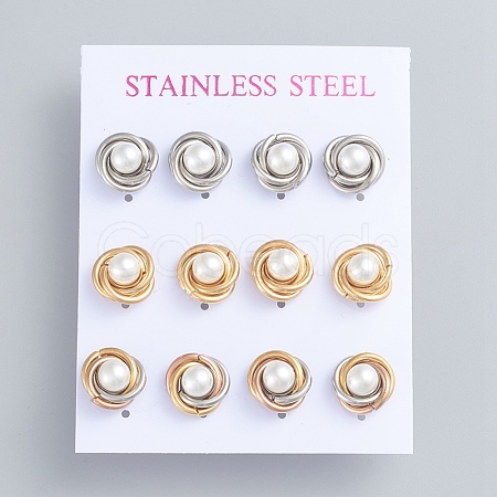 304 Stainless Steel Stud Earrings EJEW-F246-02-1