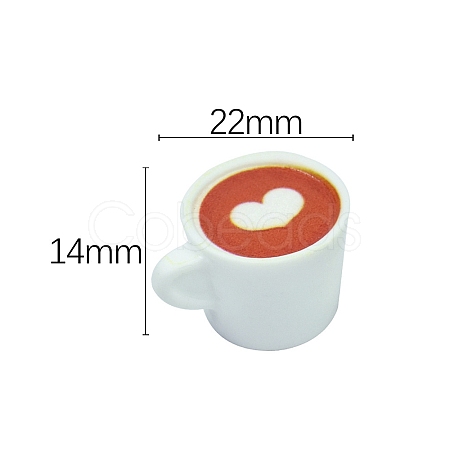 Resin Miniature Coffee Cup Ornaments PW-WG14105-01-1