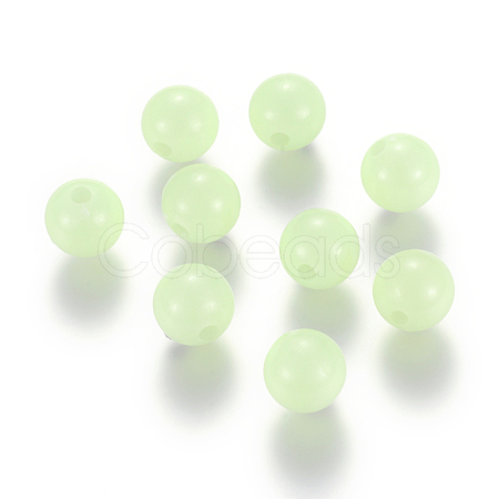 Luminous Acrylic Round Beads LACR-YW0001-01-6mm-1
