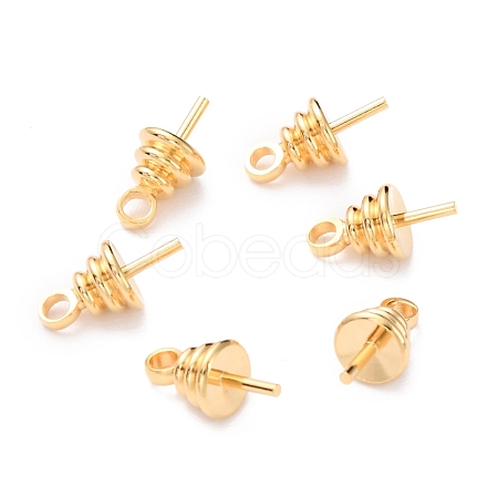 Brass Cup Pearl Peg Bails Pin Pendants KK-H759-33G-1