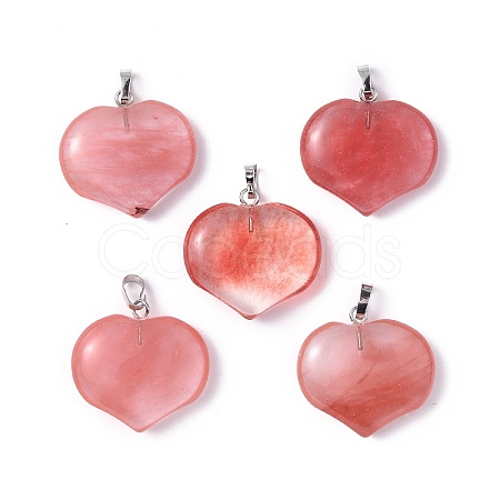 Cherry Quartz Glass Pendants G-G956-D10-1