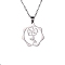 Non-Tarnish Stainless Steel Pendant Necklaces, August Poppy, 16.14~19.69 inch(41~50cm)