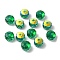 Electroplate Transparent Glass Beads, Faceted, AB Color, Rondelle, Lime Green, 7.5x4.5mm, Hole: 1.2mm