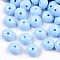 Opaque Acrylic Beads, Faceted, Rondelle, Light Sky Blue, 8x5mm, Hole: 1.2mm, about 2900pcs/500g