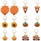 Thanksgiving Day Theme Handmade Polymer Clay Pendant Locking Stitch Markers, 304 Stainless Steel Clasp Stitch Marker, Turkey/Pumpkin/Sunflower, Mixed Color, 3.3~4.8cm, 6 style, 2pcs/style, 12pcs/set