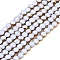 Electroplate Glass Beads Strands, Faceted, Flat Round, White, 4x4.5x3.5mm, Hole: 0.8mm, about 74pcs/strand, 11.73''(29.8cm)