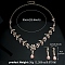 Alloy & Rhinestone Studs Earrings & Necklaces Set, Jewely for Women, Flower & Teardrop, Light Peach, 550mm