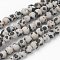 Natural Dalmatian Jasper Bead Strands, Round, Frosted, 4~4.5mm, Hole: 1mm, about 85~90pcs/strand, 14.9 inch(38cm)