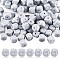 20Pcs Grey Cube Letter Silicone Beads 12x12x12mm Square Dice Alphabet Beads with 2mm Hole Spacer Loose Letter Beads for Bracelet Necklace Jewelry Making, Letter.W, 12mm, Hole: 2mm