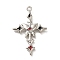 Spray Painted Alloy Pendants, Cross, Platinum, 30x20x3.5mm, Hole: 1.5mm