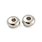 CCB Plastic Spacer Beads, Flat Round, Platinum, 4x1.8mm, Hole: 1.2mm