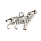 Alloy Howling Wolf Pendants, Antique Silver Color, Wolf, about 27mm wide, 19mm long, hole: 2mm