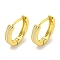 Brass Hoop Earrings, with Enamel, Real 18K Gold Plated, 11x2mm