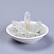 Natural Quartz Crystal Home Display Decorations, with Natural Green Aventurine Chip Beads, Porcelain Base and Resin, 71.5x42.5~46.5mm