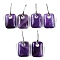 Natural Amethyst Dangle Earrings, with Rack Plating Brass Earring Hooks, Cadmium Free & Lead Free, Rectangle, 43.5x18mm